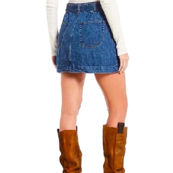 We the Free Denim Belted Skirt - Picture 2 of 6
